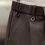 Slightly Tapered Loose Drape Elastic Waist Trousers