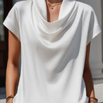 Solid Color Loose-fitting Casual Short-sleeved Top