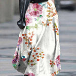 Women Cotton High Elastic Waist Side Pocket Zipper Solid Casual Skirts