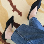 Retro Pointed-toe Low-cut Flat Shoes