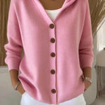 Darienne | Hooded Button Up Knit Cardigan