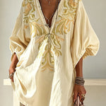Gypsy Soul V-Neck Puff Sleeve Tunic Dress