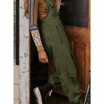Women's Fleece Thermal Overalls With Zippered Pockets