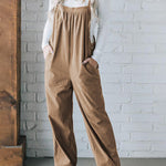 Women's Cozy Corduroy Loose Fit Overalls