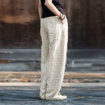 Raw-edge Linen Wide-leg Harem Pants