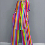 Boho Red Peter Pan Collar shirt wide leg pants Satin Two Pieces Set Spring