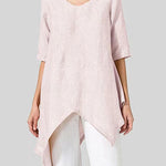 Zeagoo Zeagoo Round Neck Half Sleeve Top T Shirt With Pockets Irregular Length Top