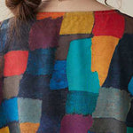 Loose Sleeveless Contrast Color Multi-Colored Plaid Round-Neck Midi Dresses