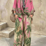Paloma Resort Wear Palm Tree Printed Matching Set