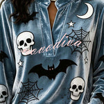 Spooky Season Velvet Long Sleeve Halloween Shirt