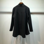 Loose Slit High Collar Slit Sweatshirt