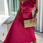 Eya™ | Elegant One-Shoulder Floral Maxi Dress