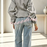 Aura Sculptural Corset-Style Zip-Up Sweatshirt