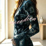 Opulent Midnight Floral Velvet Top
