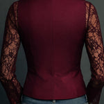 Noémie | Black Blazer Top with Semi-Transparent Sleeves