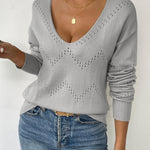 Zeagoo Womens Sweaters Long Sleeve Shirts Off Shoulder Crochet