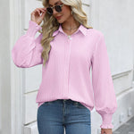 Zeagoo Womens Button Down Shirts Smocked Cuffed Blouse