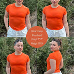 Zeagoo Womens Basic T-Shirts Crewneck Short Sleeve Curved Hem Summer Crop Tops Fitted Tees Y2k Clothing