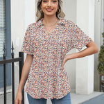 Zeagoo Short Sleeve Polo T Shirts Pleated V Neck Tee
