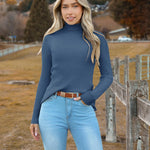 Zeagoo Women's Turtleneck Sweaters Fitted Long Sleeve Shirts