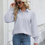 Zeagoo Womens Button Down Shirts Smocked Cuffed Blouse
