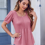 Zeagoo Womens Summer Tops Casual Puff Short Sleeve T Shirts