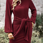Zeagoo Women's Casual Knit Dress Long Sleeve Bodycon Dress