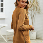 Zeagoo Womens Sweatshirts Lightweight Cable Knit Sleeve Sweaters