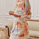 Amalfi Crochet Floral Linen Matching Set