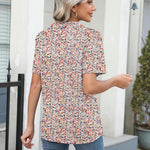 Zeagoo Short Sleeve Polo T Shirts Pleated V Neck Tee