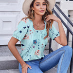 Zeagoo Womens Summer Tops Casual Puff Short Sleeve T Shirts