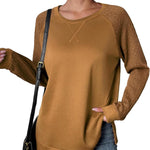 Zeagoo Womens Sweatshirts Lightweight Cable Knit Sleeve Sweaters