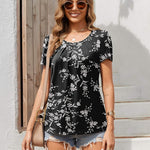 Zeagoo Women's Tunic Tops Short Sleeve Floral Boho Casual T Shirts