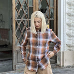Zeagoo Flannel Shirt Women Button Down Long Sleeve Plaid Shirts
