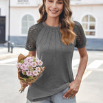 Zeagoo Womens Lace Short Sleeve Shirts Summer Tops