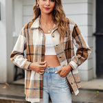 Zeagoo Women Flannel Shacket Jacket Plaid Button Down Shirt
