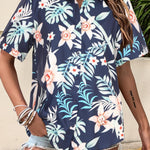 Zeagoo Womens Hawaiian Button Down Shirts Casual Floral Tropical Shirt
