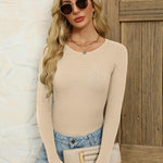 Zeagoo Women's Long Sleeve Basic Slim Fit Tops Ribbed Knit T-Shirt