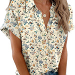Zeagoo Womens Button Down Shirts Rolled Cuffed Shirt