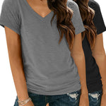Zeagoo Women Casual Soft V Neck Basic Tee Tops