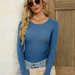Zeagoo Women's Long Sleeve Basic Slim Fit Tops Ribbed Knit T-Shirt