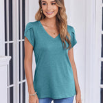 Zeagoo Shirts Casual Short Sleeve Tees Dressy Casual Patel Blouses