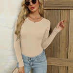 Zeagoo Women's Long Sleeve Basic Slim Fit Tops Ribbed Knit T-Shirt