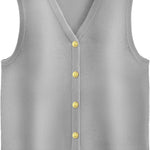 Zeagoo Womens Sweater Vest V Neck Button Down Shirts