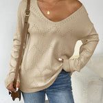 Zeagoo Womens Sweaters Long Sleeve Shirts Off Shoulder Crochet