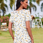 Zeagoo Womens Short Sleeve Tunic Shirts Floral Print Tops