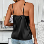 Zeagoo Satin Top Women's Spaghetti Tops V-Neck Tank Top (DE Only)