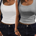 Zeagoo Womens Tank Tops 2 Pack Ribbed Square Neck Shirts