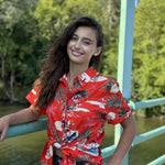 Zeagoo Womens Hawaiian Button Down Shirts Casual Floral Tropical Shirt