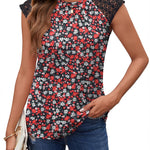 Zeagoo Women's Lace Cap Sleeve Tops Pleated Tank Tops